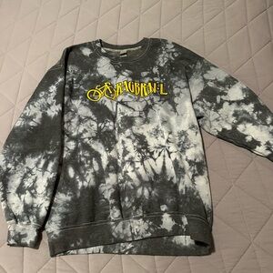RAGBRAI 50 Gildan Black and Gray Tie-Dye Crewneck